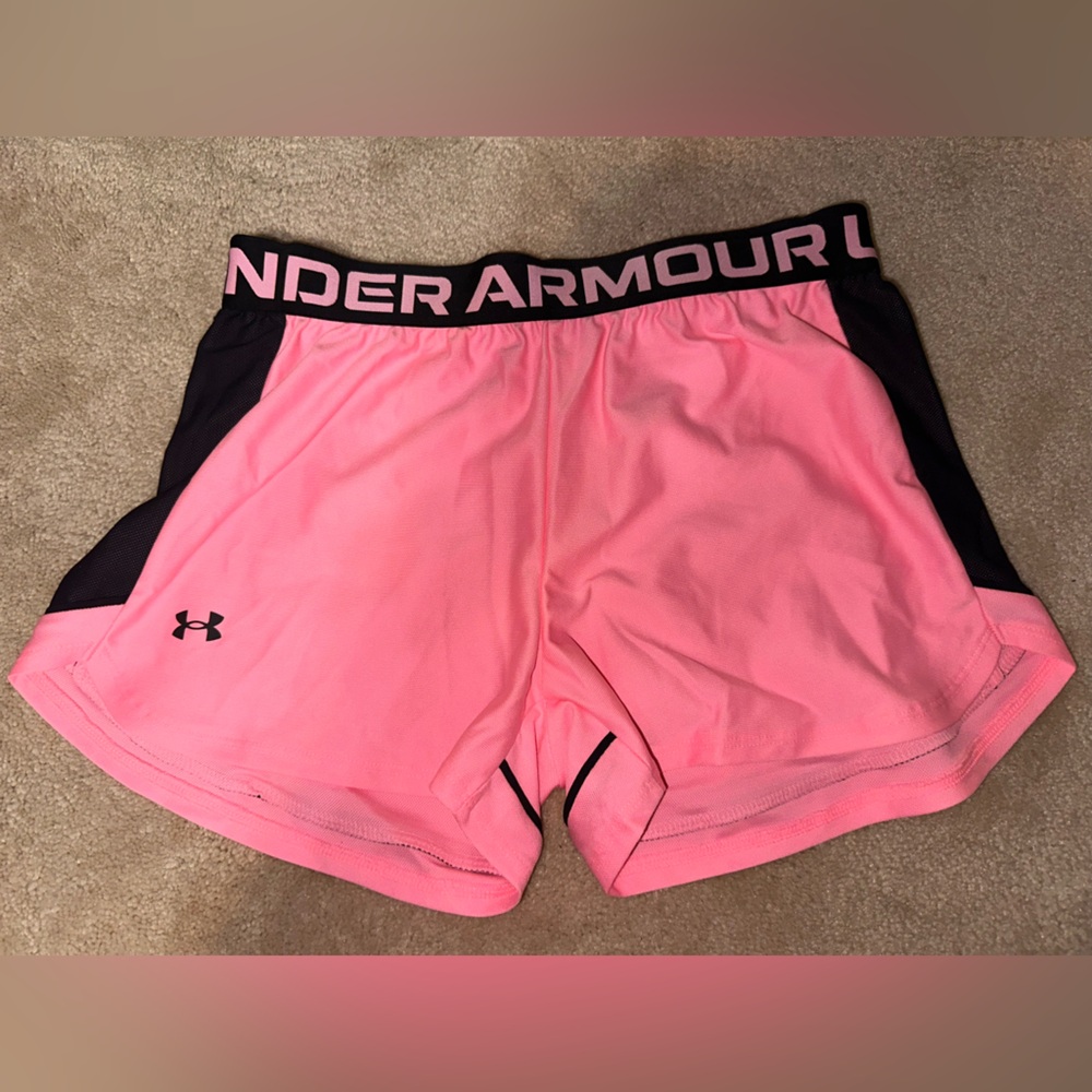 Under Armour Pink and Black Athletic Shorts
